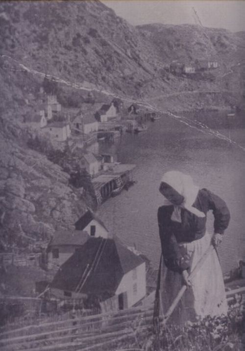Mrs. Keynes digging potatoes