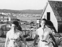 women walking in garden