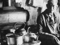 sitting by stove