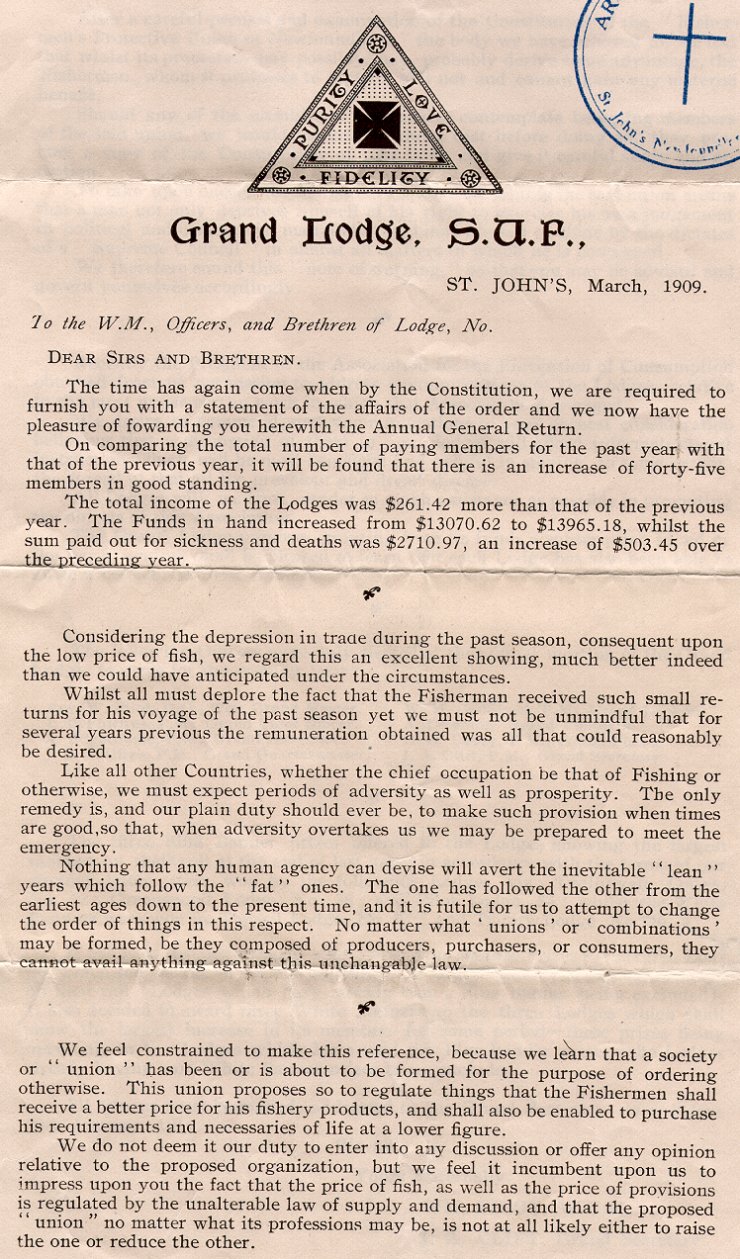 Rapport du Grand Lodge, Society of United Fishermen, mars 1909, Page 2