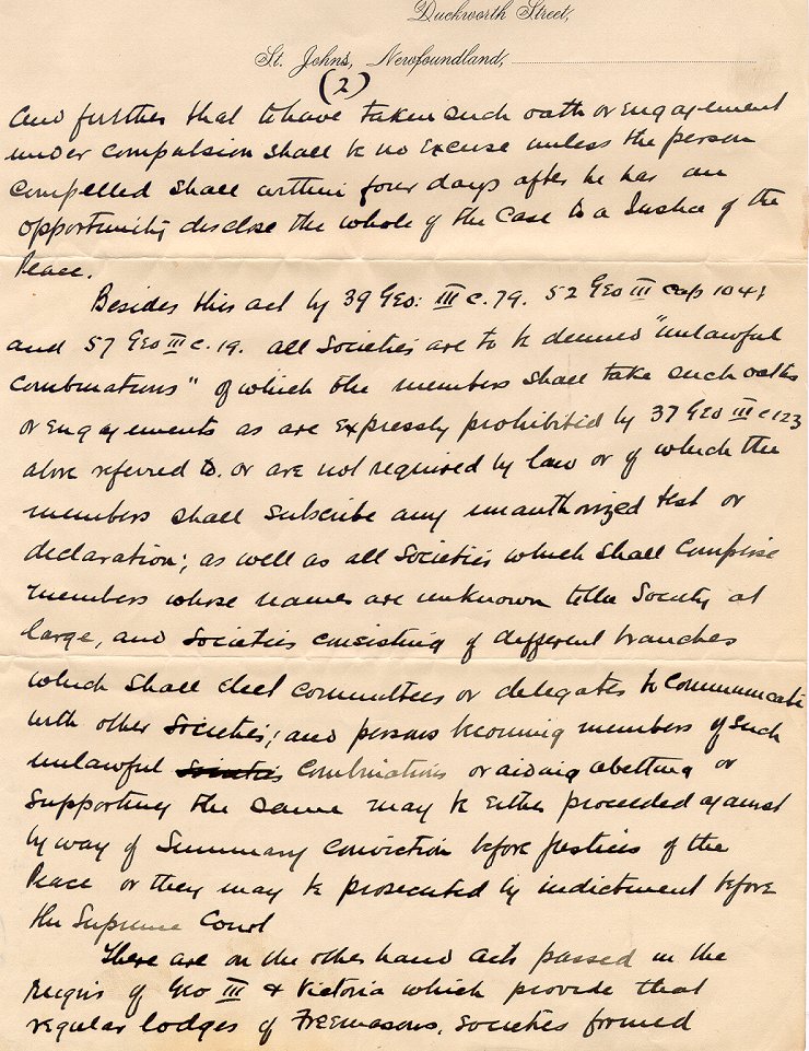 Lettre de J.M. Kent &agrave; l'archev&ecirc;que M.F. Howley, St. John's, 31 mars 1909, Page 2