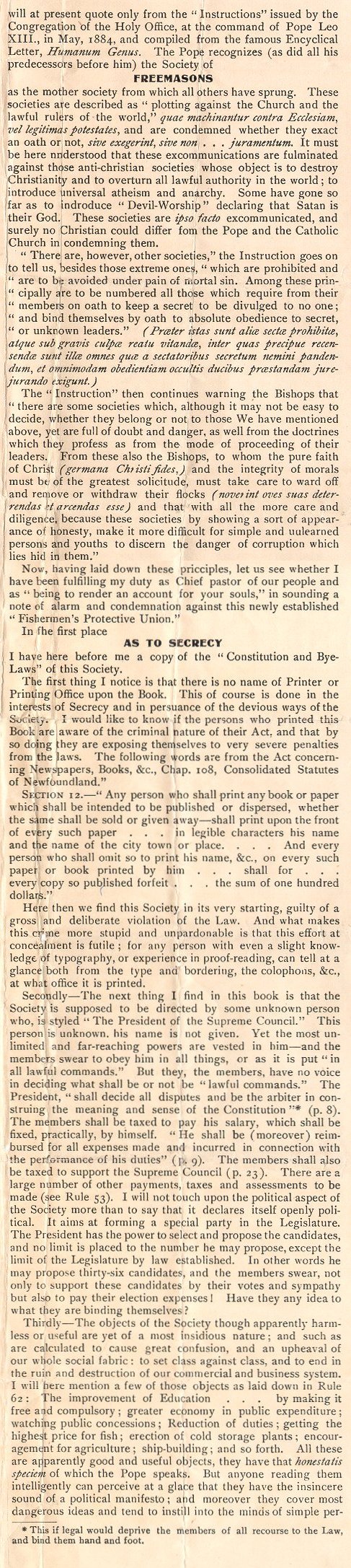 Lettre circulaire de l'archev&ecirc;que M.F. Howley aux catholiques, 31 mars 1909, Page 3