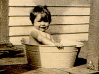Baby in a washtub