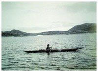 woman kayaking