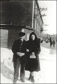 Isaac Russell and Mabel Lodge outside the Fishermen�s Advocat Building.