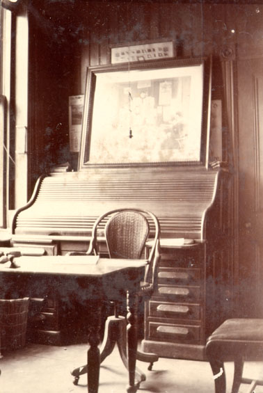 Inside view of W.C. Job's office at Job Brothers & Co.