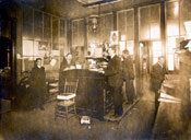 Five men working in the general office at Job Brothers & Co.