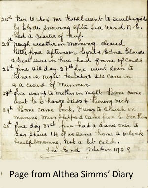 Featured Diary: Althea Simms