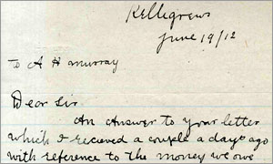 Featured Documents: Letters to A.H. Murray and Company Featured Documents: Letters to A.H. Murray and Company