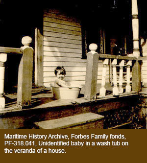 Unidentified Baby in a Wash Tub