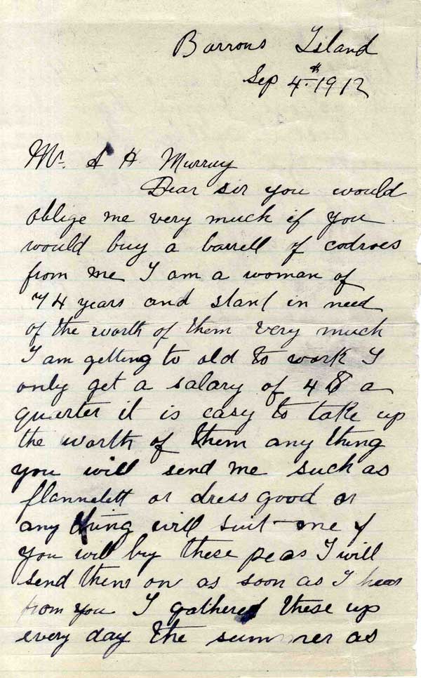 Mrs. Murray Letter to A.H. Murray and Company