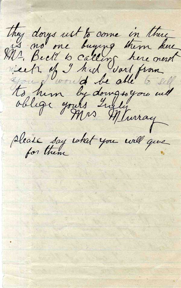 Mrs. Murray Letter to A.H. Murray and Company