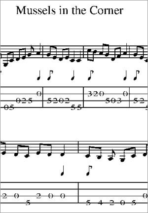 Sheet Music for Mussels in the Corner