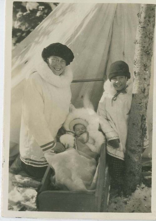 Mrs. Charles Bird with Child and Baby, Muddy Bay, 1925-26
