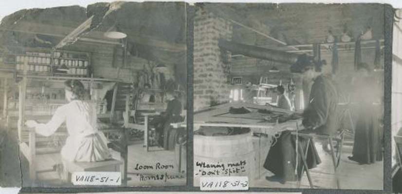Young Women Weaving Mats, 1906