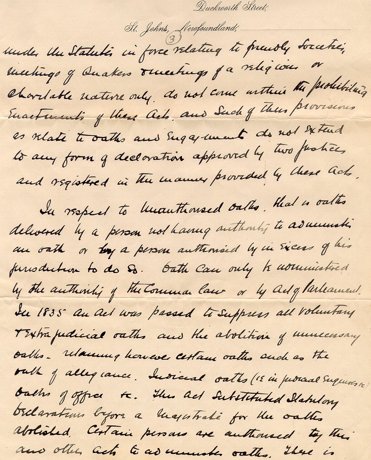 Lettre de J.M. Kent &agrave; l'archev&ecirc;que M.F. Howley, St. John's, 31 mars 1909, Page 3