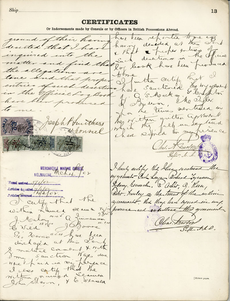 Armdale Crew Agreement, 1902