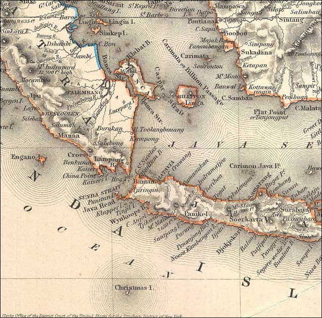 Detail from an East Indies Map, 1855