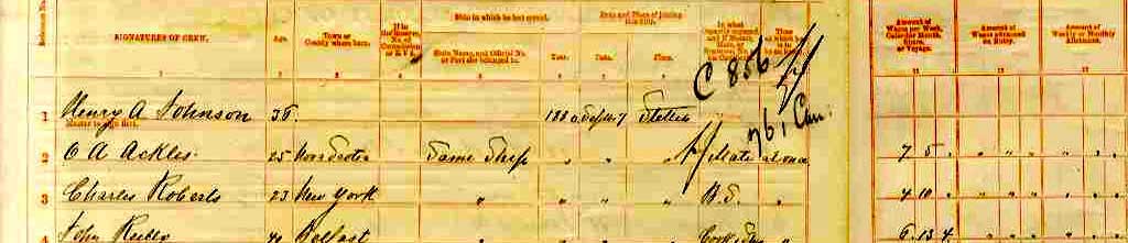 Henry Johnson's Signature, 1880