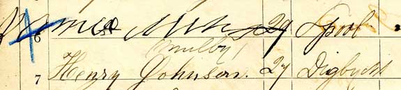 Henry Johnson Signature, 1871