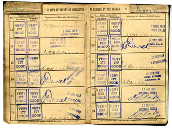 William Henry Martin's Continuous Discharge Book, Pages 13 & 14