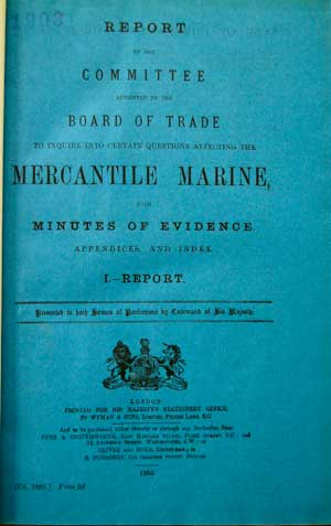 Mercantile Marine Committee Report Cover, 1903