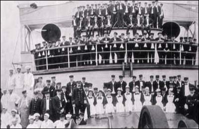 A Stewards' Department on a late 19th Century passenger liner.