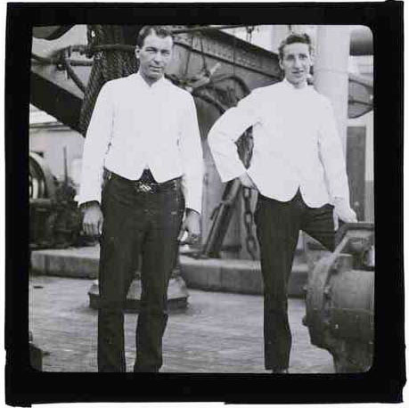 Two men dressed as stewards, c. 1920