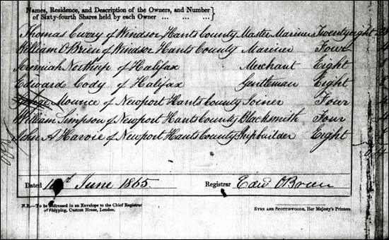 Vessel Registry Certificate