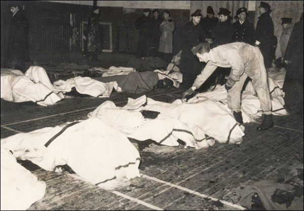 Canvas covered bodies, 1942