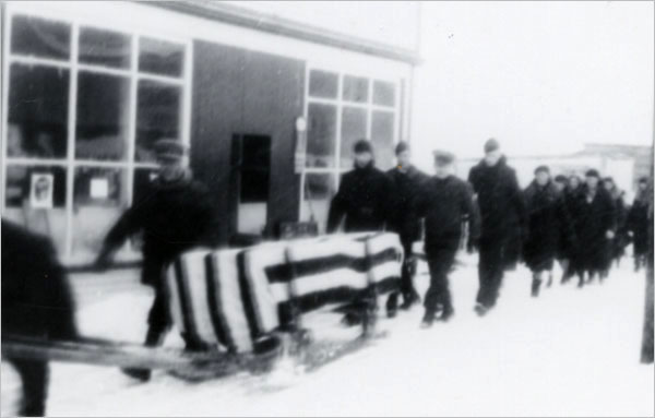 Horse Towing a Casket, 1942