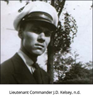 Commander John Kelsey, captain of the US destroyer USS Wilkes (DD-441)