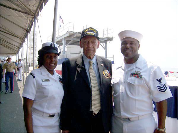 Lanier Phillips with Two Crewmembers, 2007