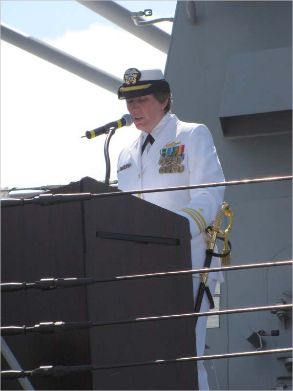 Lieutenant Commander Sherry Smith at Commissioning Ceremony, 2009
