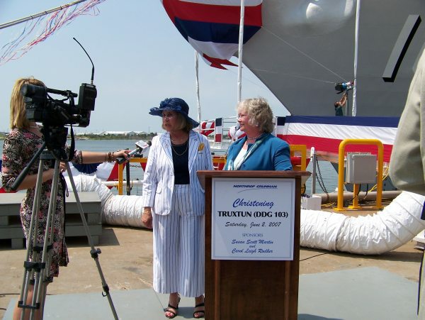 Ship sponsors Roelker (L) and Martin, 2007