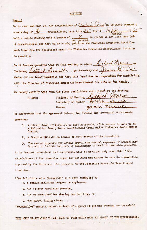 Petition from Western Cove to Various Communities, 1965