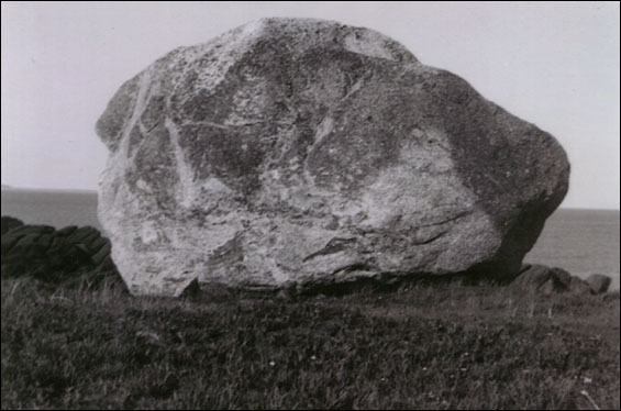 'Popplestone rock' perched on the island's eastern edge