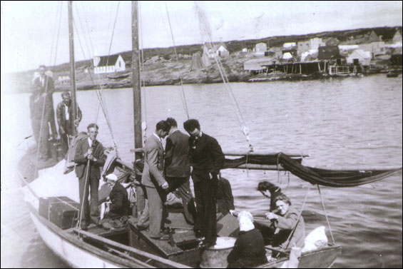 Men and women leaving the island to work on the mainland