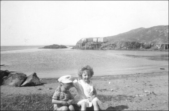 Edna (Walters) May and Gerald Walters on the beach at Point Rosie