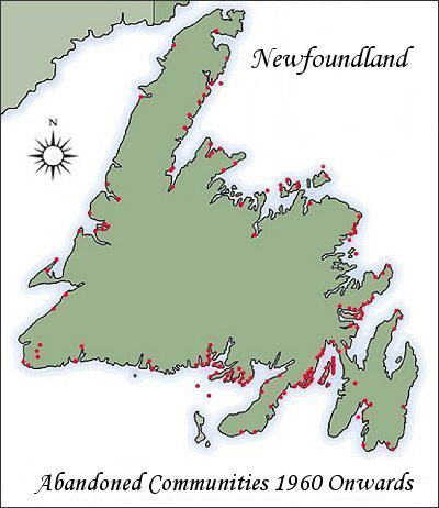 Abandoned Communities 1960 Onwards (Click for larger map)