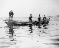 Hauling a cod trap at Battle Harbour