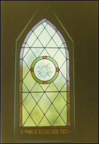 Window from St. Augustine's Anglican Church, British Harbour, later installed in St. Andrew's Anglican Church in Trinity East