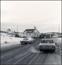The Church of St. Mary the Virgin, moved from St. Joseph's to Marystown, being towed up the road
